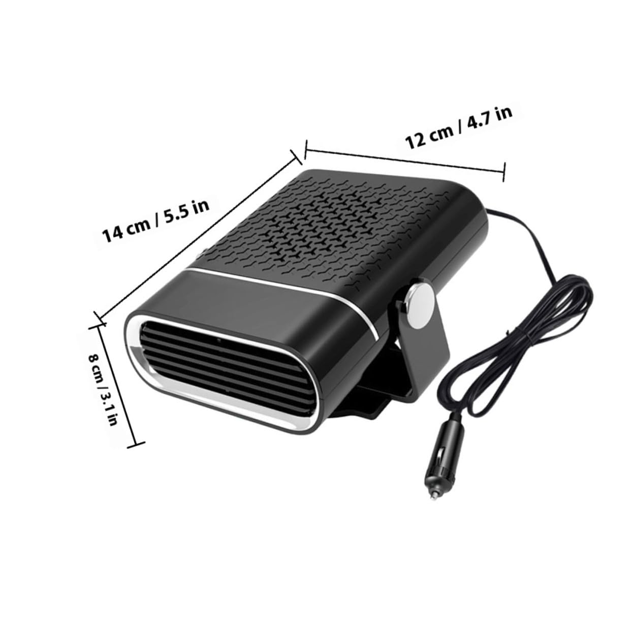 Ventilador Calefactor Portátil para Coche 12v Negro Desempañador de Parabrisas y Ventanas Calentador Portátil Antivaho para Vehículo Descongelador Rápido para Invierno
