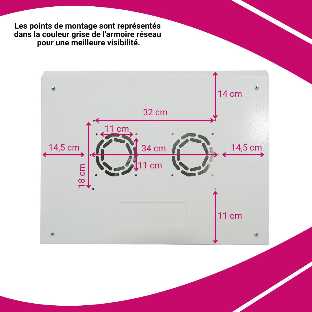 Baie Murale 9U | Baie de Brassage 19 Pouces | Montage Mural | 450mm de Profondeur | 600x450x503 mm | Préassemblée | Porte en Verre Sécurisée avec Serrure | Charge Maximale 100kg (Noir (RAL 9005), 9U)