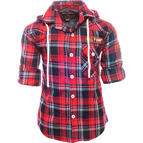 GILLSONZ DS50-1 Kinder Freizeit Student Hemd Langarm Kapuze Indigo Farbe...