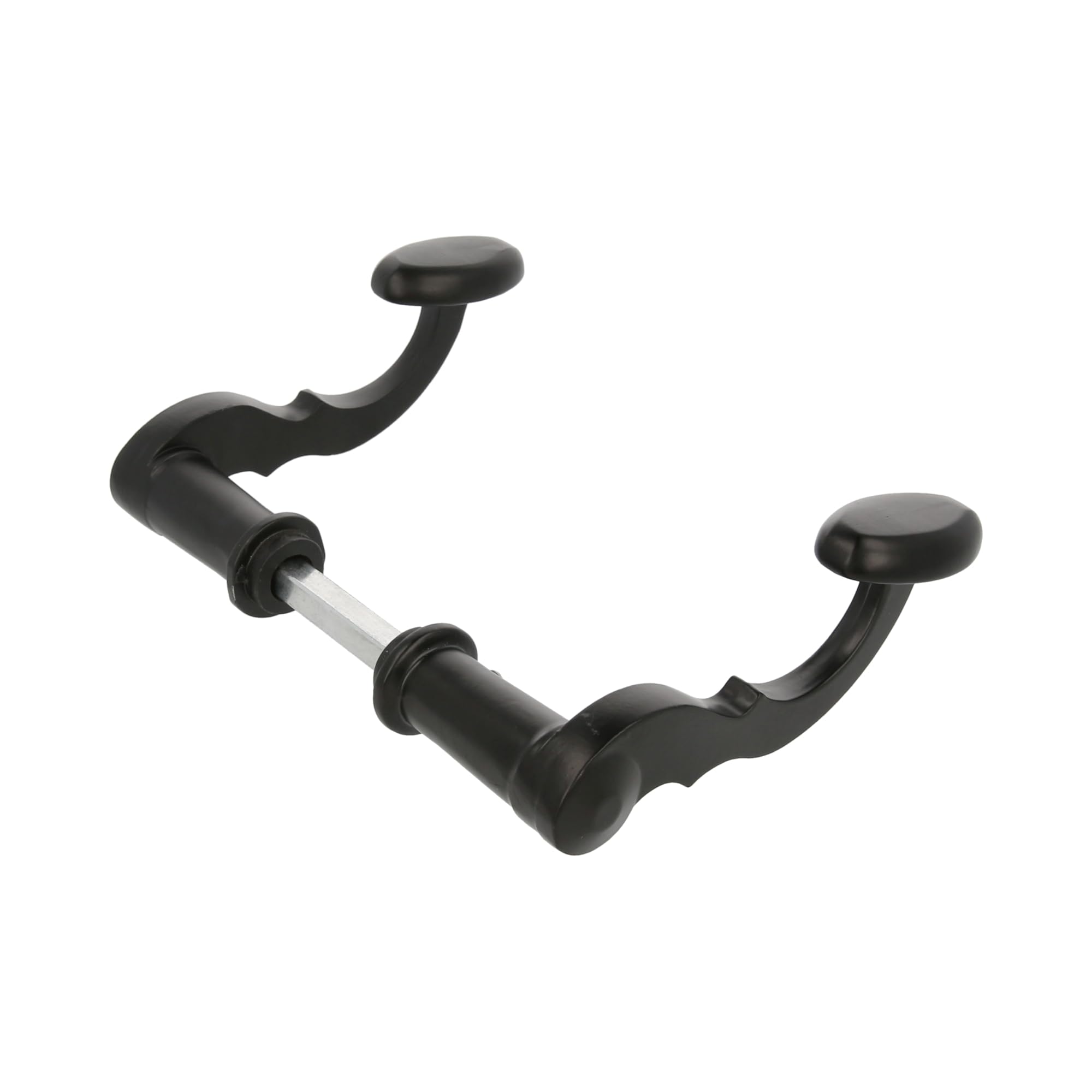 Amig Multicoloured - Set Of 2 Wrought Iron Design Door Handles For Garden Gates Mod.101sp | Rosette Diameter 19 Mm | Handle 110 Mm | Square Pin 8 Mm | Zamak With Black Finish