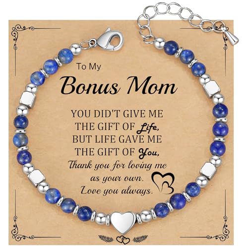 Christmas Gifts for Women, Stocking Stuffers for Teens Beaded Bracelets for Women Gifts for Mom Christmas Gift Mothers Day Gift for Grandma Daughter Bonus Mom Nature Stone Bead Bracelet Graduation Jewelry for Her 2026