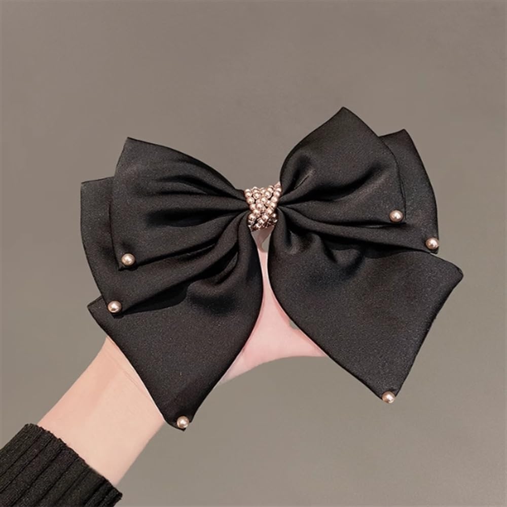 Pinzas Para El Cabello Con Lazo Para Mujer Pinza for el pelo con lazo negro de satén francés for mujer