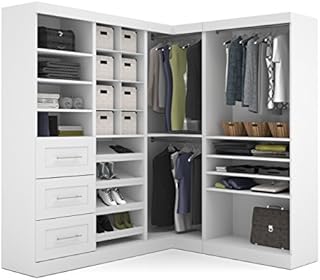 Bestar Pur Walk-in Closet Organizer in White, 83W
