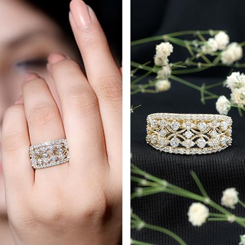 Certified Lab Grown Diamond Wedding Band for Women, Ef-Vs Quality, Diamond Statement Ring - With Jewelry Box2