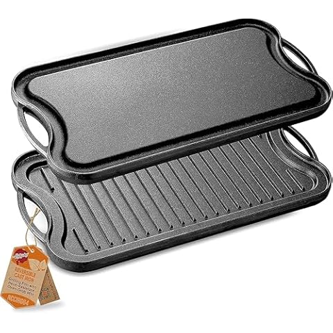 Nutrichef Reversible Cast Iron Griddle Pan Cover