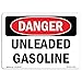 OSHA Danger Sign - Unleaded Gasoline | Aluminum Sign | Protect Your Business, Construction Site, Warehouse & Shop Area | ?Made in The USA
