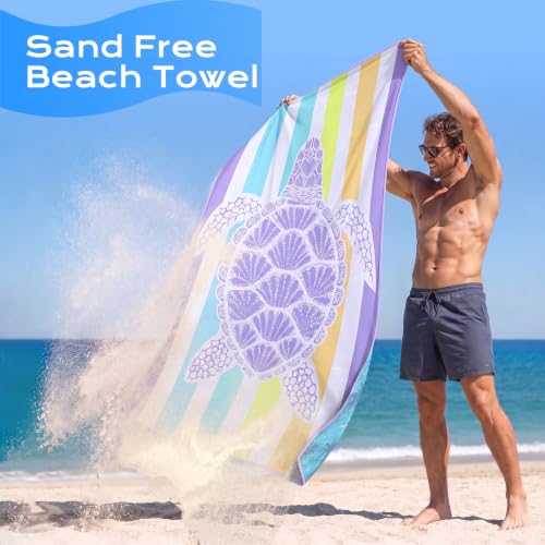 2 Packs Lightweight Thin Microfiber Beach Towel Oversized Quick Dry Compact Sandproof Clearance Towels Sand Free Camping Pool Easy Pack Travel Accessories Essentials Women Adults Blue Flower Pineapple