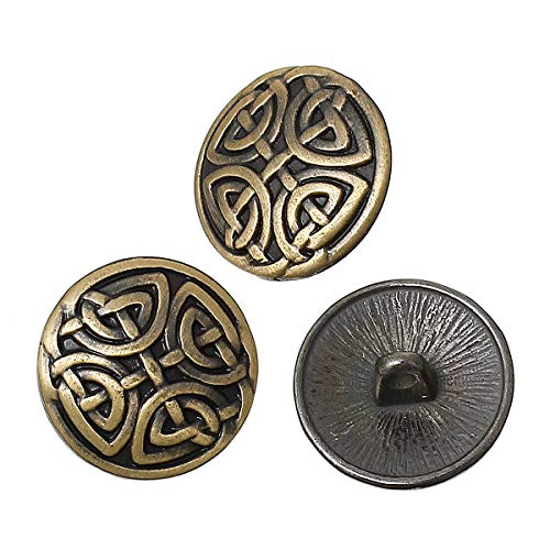 Jgfinds Sewing Shank Button - 40 Pack, 2 Vary Designs, 20 Of Each, Celtic Knots, Single Shank On The Back, Sewing And Jewelry Making Supplies, Decorative Blazer Clothes Luxury Buttons For Crafts #TOP4