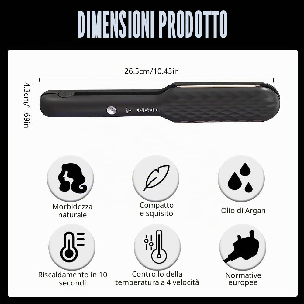Ferro crespo per capelli, ferro crespo regolabile a 4 temperature, per capelli in ferro crepe per acconciatura soffice, riscaldamento rapido, crimpatrice per tutti i tipi di capelli