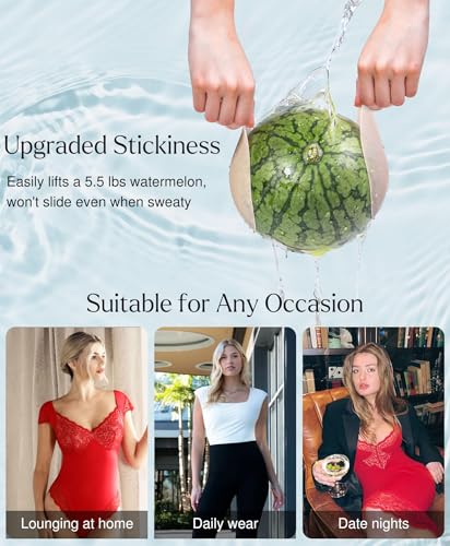 Popilush Nipple Covers for Women - Sticky Bra - Reusable Silicone Nipple Pasties Waterproof with Travel Case3