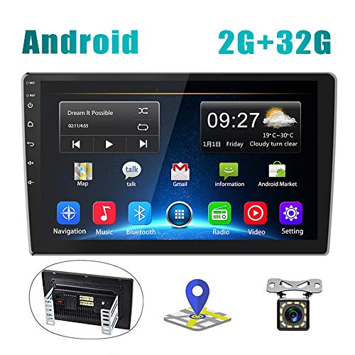 Android Car Radio 2G+32G 10 Inch Touch Screen GPS Stereo Player CAMECHO 2 Din Bluetooth WIFI Sat Navi FM Mobile Phone Mirror Link Dual USB Car Video+Backup Camera