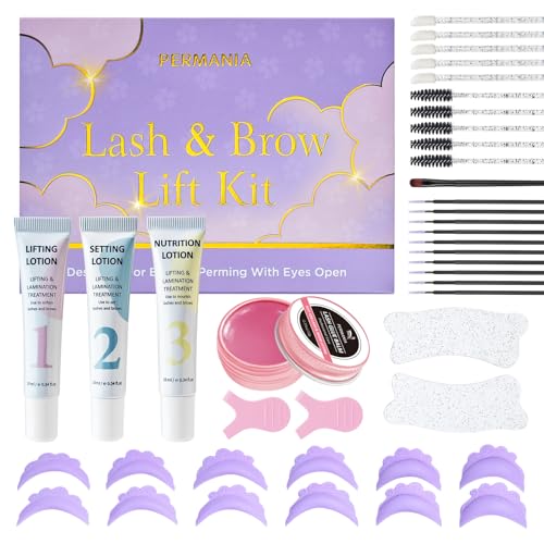 PERMANIA Korean Lash Lift Kit, Can be Operated with Eyes Open for Eyelash Lifting with Detailed Instruction, Salon Results Instant