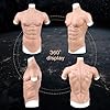 YEEFAIRY Réaliste Silicone Faux Musculaire Abdominaux Muscle Culturisme Texture de Peau Fake Poitrine Armure Homme Col Haut Gilet pour Cosplay Halloween Comédien (Peau Claire, Taille S) #2
