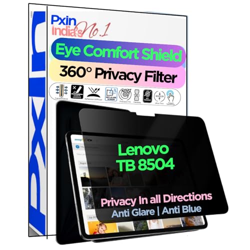Image of PxIn Tablet Privacy Screen Guard compatible with Lenovo TB 8504 | No.1 | Anti Glare | Anti Blue Light | Anti UV | 4 Way Privacy Filter | 360 Privacy | Eye Protect
