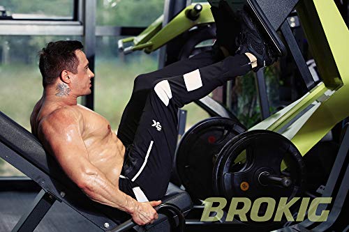 BROKIG Mens Strike White Workout Gym Athletic Jogger Pants Lightweight Running Sweatpants for Men with Pockets4