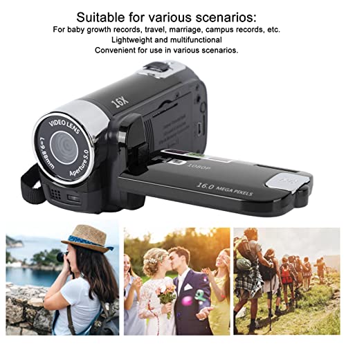 Videocamera Camcorder, Full HD 1080P 16MP Vlogging Camera Recorder met 2,7 Inch Draaibaar Scherm, 16x Digitale Zoom Digitale Camera Cadeau voor Vrienden en Familie - Afbeelding 5