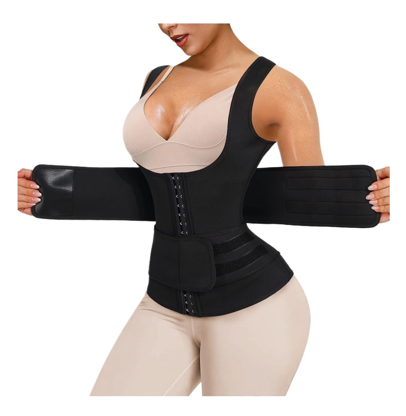 LYGXWJFC Fitness pas trymer Sauna talia trener kamizelka do gorsetu pas trymer strój do sauny top treningowy sport kontrola brzucha Cincher
