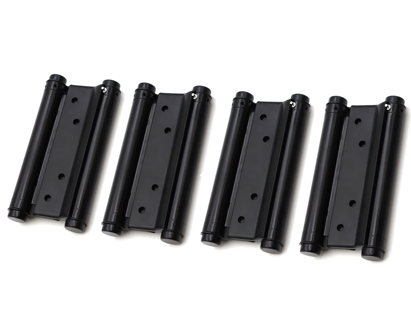 Young Wolf 2 Pairs 5‘’ Black Double Action Stainless Steel Door Hinges Saloon Cafe Self-Closing