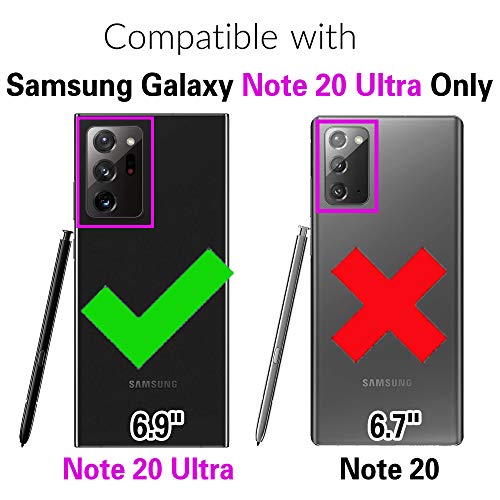 Compatible with Samsung Galaxy Note 20 Ultra Glaxay Note20 Plus 5G Wallet Case and Tempered Glass Screen Protector Flip Cover Phone Cases for Gaxaly Notes 20Ultra Note20+ U + 20+ Twenty Not S20 Black