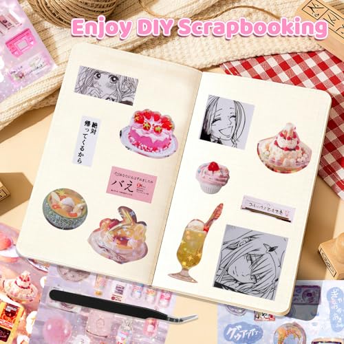 Image of 800Pcs Cute Scrapbook Stickers Travel Japanese Sticker Book for Adult Kawaii Korean Stickers for Journaling Heisei Retro Aesthetic Sticker Manga Style Decor for DIY Crafts Junk Journal Gifts Subway