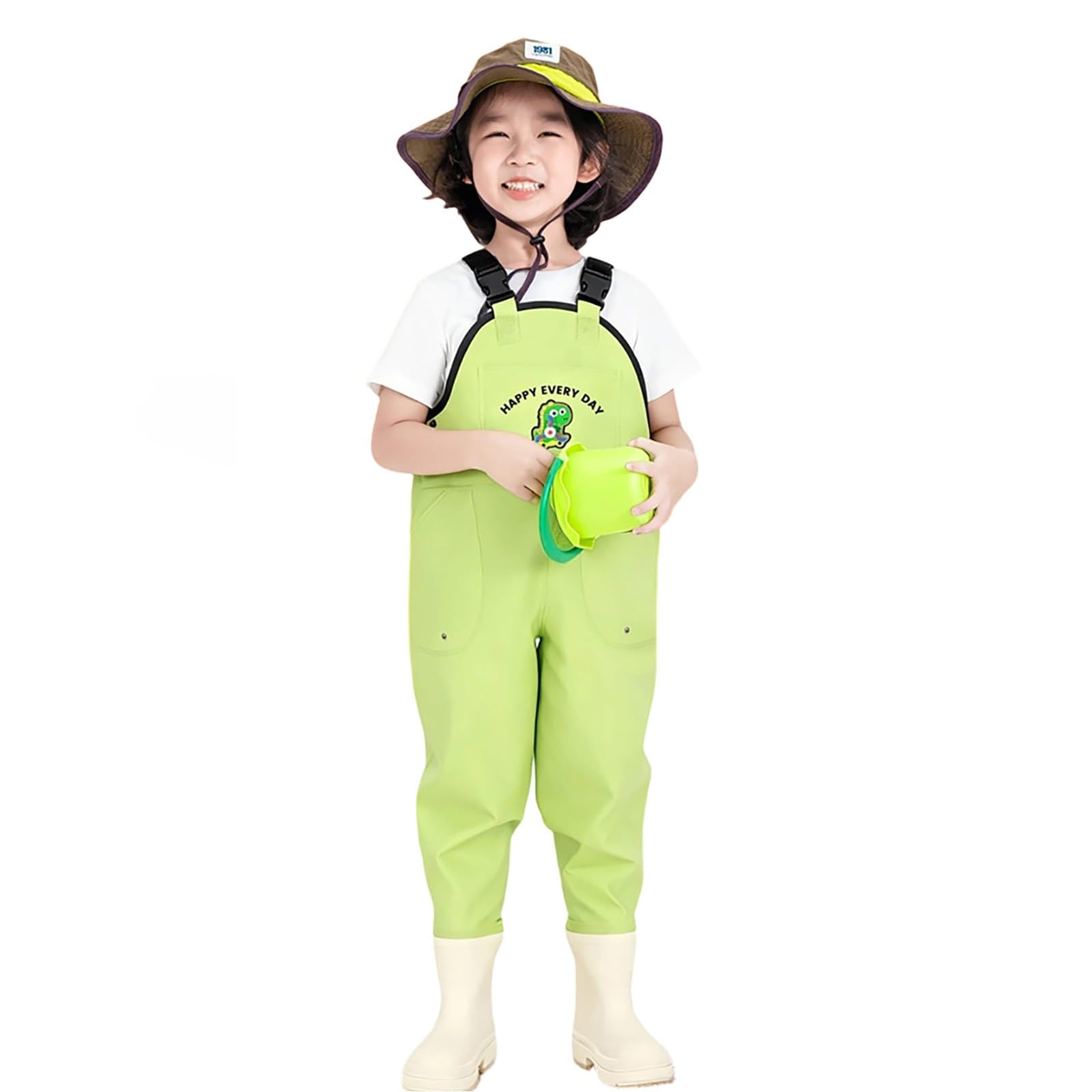 Generisch Abbigliamento antipioggia per bambini per bambine – abbigliamento da gioco da spiaggia con pantaloni antipioggia e abbigliamento da sabbia e mare per bambini in età prescolare