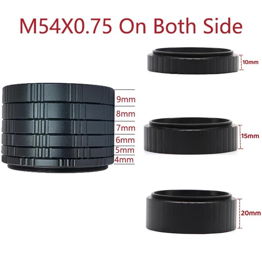 Pièces détachées pour télescope astronomique Télescope M54X0,75 Extension T Anneau Cylindre 4/5/6/7/8/9/10/15/20mm Interception Arrière Anneau Focal Allongé(M54-6mm)