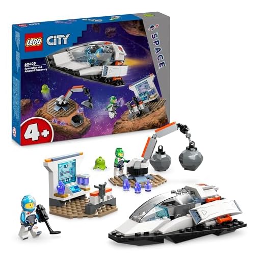 LEGO City Spaceship and Asteroid Discovery Set, Space Station Toy for 4 Plus Year Old Boys & Girls, with an Alien Figure and 2 Astronaut Minifigures for Pretend Play, Gift for Preschool Kids 60429
