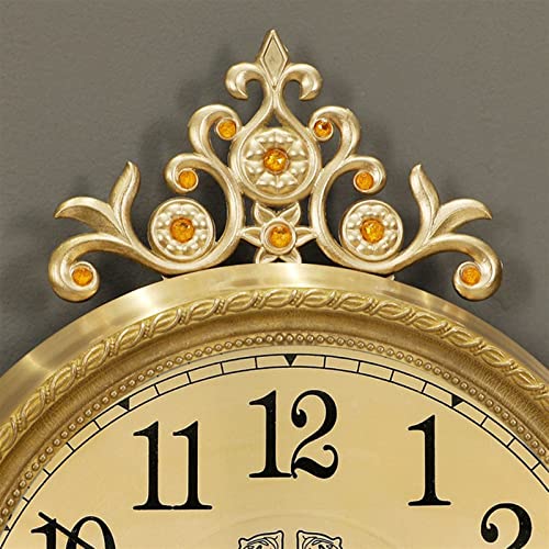 Reloj de pared silencioso estilo europeo cobre vintage miniatura 3