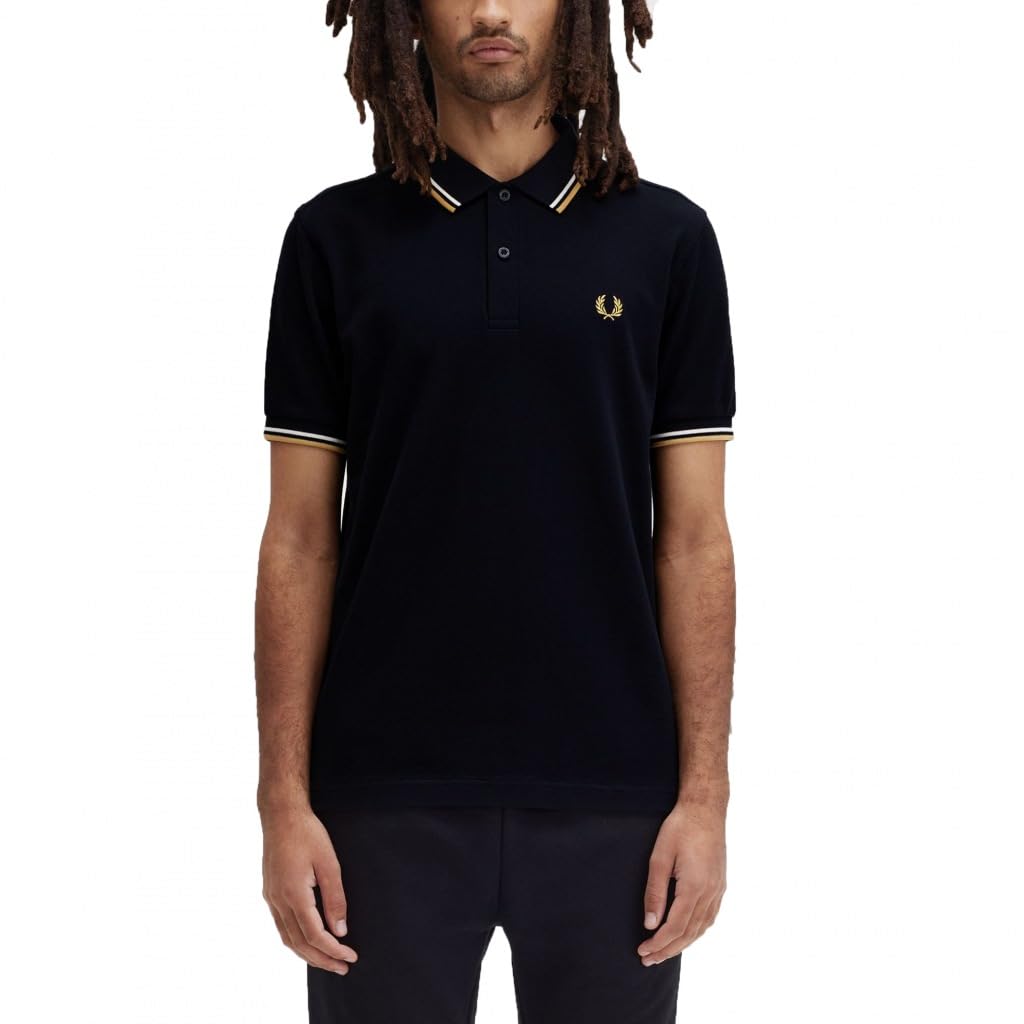 Fred Perry Men's Blue Twin Tipped Polo Shirt - L