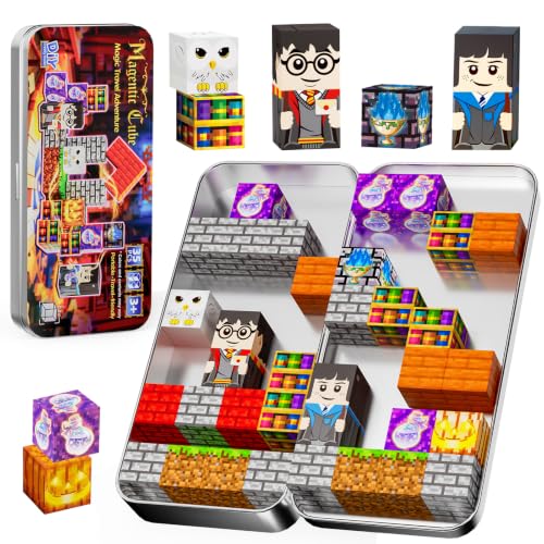 Image of Pocket Cubes Magnetic Blocks & Magnetic Tiles, 35 PCS Magic Academy Magnetic Building Cubes Set, STEM Construction Toys for Kids Ages 4-8, Mini Travel Toys for Toddlers 3-5, Montessori Sensory Gifts