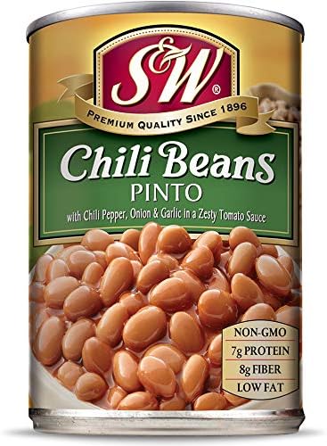 S & W, Pinto Chili Beans, 15.5 Ounce Can (Pack Of 6)