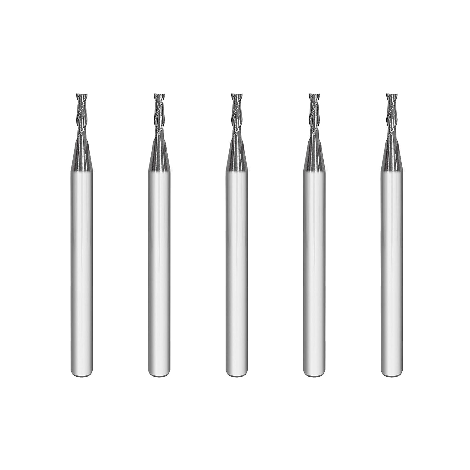 SPEED TIGER ISE Carbide Square End Mill - Micro Grain Carbide End Mill for Alloy Steels/Hardened Steels - AlTiBN Coating - 2 Flute - ISE5/64"2T (5 Pieces, 5/64")
