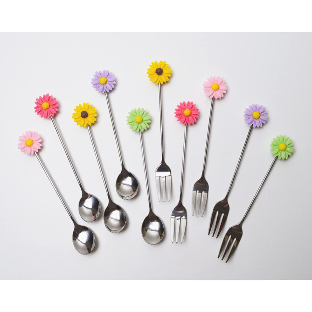 MAGICLULU 3 Pièces Fourchettes à Dessert Fourchettes à Gâteau Accessoires de Fête pour Maison Banquets et Bars Couleur Aléatoire