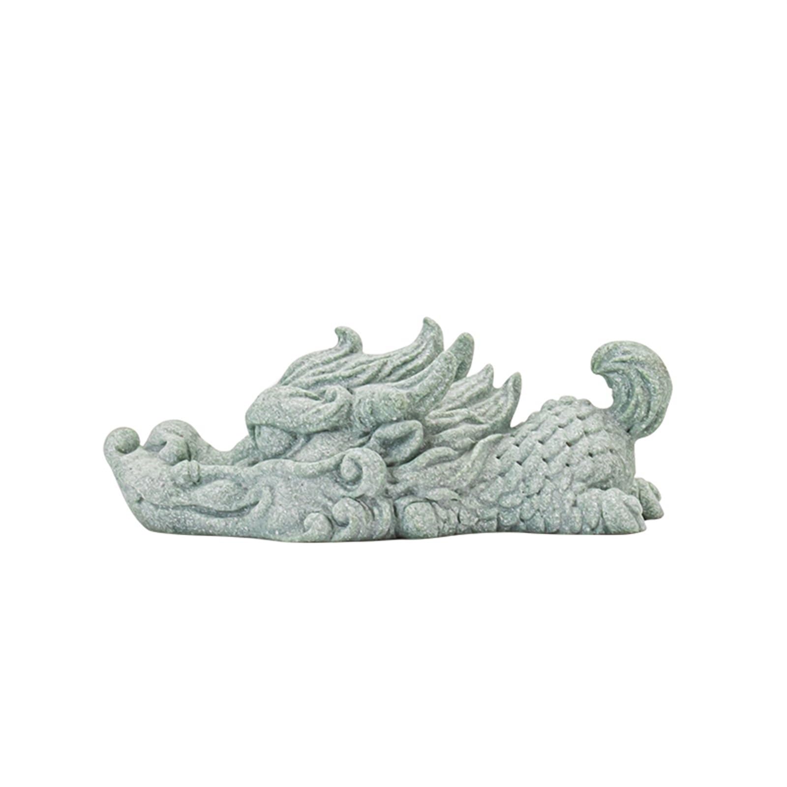 Statua fatta a mano a forma di tè per animali domestici, in arenaria verde, ornamento per casa, soggiorno, sala da tè, vassoio da tè, decorazione per la scrivania, per acquario, paesaggistica