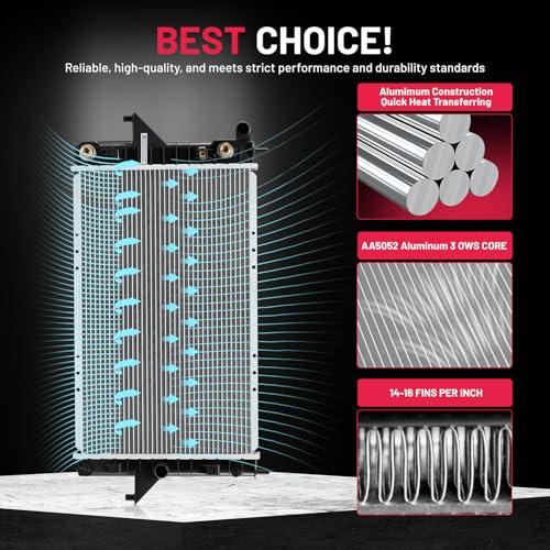 Image of BDFHYK 2191 Aluminum Radiator for Saturn SC1 /SC2 /SL /SL1 /SL2 1994-2002