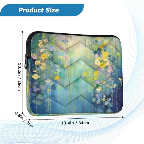 Funda para portátil de 13-14 pulgadas con pintura floral miniatura 3