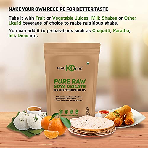 Image of HealthOxide Soya Protein Isolate 90% - Unflavored (1kg) | 100% Plant-Based Vegan Protein Powder | Dairy-Free, Gluten-Free & Lactose-Free | Rich in Amino Acids, Vitamins & Minerals | Supports Muscle Growth, Recovery & Cholesterol Control