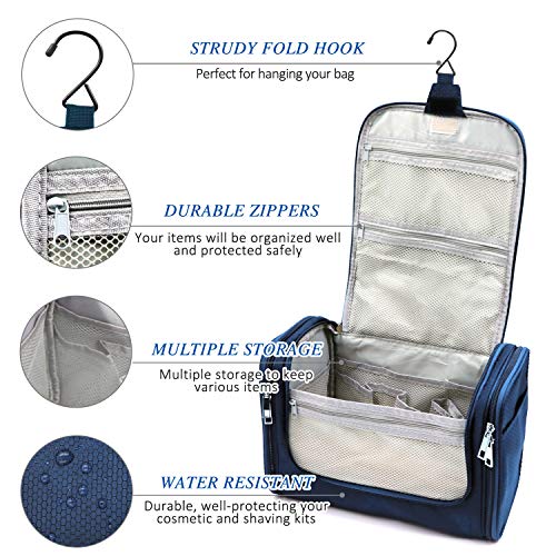Buruis-Large-Capacity-Toiletry-Bag-for-Women-and-Men-Hanging-Toiletry-Organizer-Cosmetics-Makeup-Bag-Water-resistant-Dopp-kit-Shaving-Bag-for-Full-Sized-Toiletries-Travel-Essentials-Blue