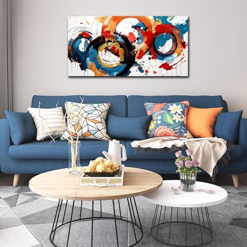 Toile abstraite grand format 40x80cm de style moderne avec cadre