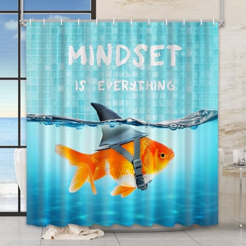 Vimorco Shower Curtain, Blue Shower Curtains for Bathroom Waterproof for $10.49 (30% Off) at Amazon