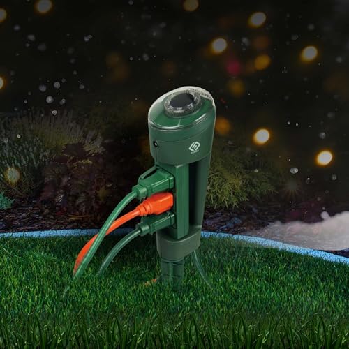 OSKOS Poste de Energía Exterior con 3 Tomas con Tierra, Función Giratoria 180° y Temporizador con Fotocélula 2/4/6/8 Horas, Desde el Anochecer hasta el Amanecer, Cable de 6 pies, Certificado UL, Verde miniatura 5