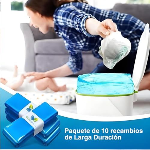 EcoBioPur Pack de 10 Unidades Recambios Compatibles con Tommee Tippee Sangenic Tec, Simplee y Twist & Click – Bolsas Antiodor Resistentes para Pañales - imagen 4