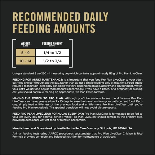 Purina Pro Plan Allergen Reducing, High Protein Cat Food, LIVECLEAR Chicken and Rice Formula