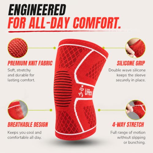 Image of Knee Brace for Men and Women Knee Compression Sleeve Knee Support Wraps for Arthritis Joint Pain Relief, Workout, Swelling, Sports, Circulation, Running, Recovery for ACL & Meniscus Tear