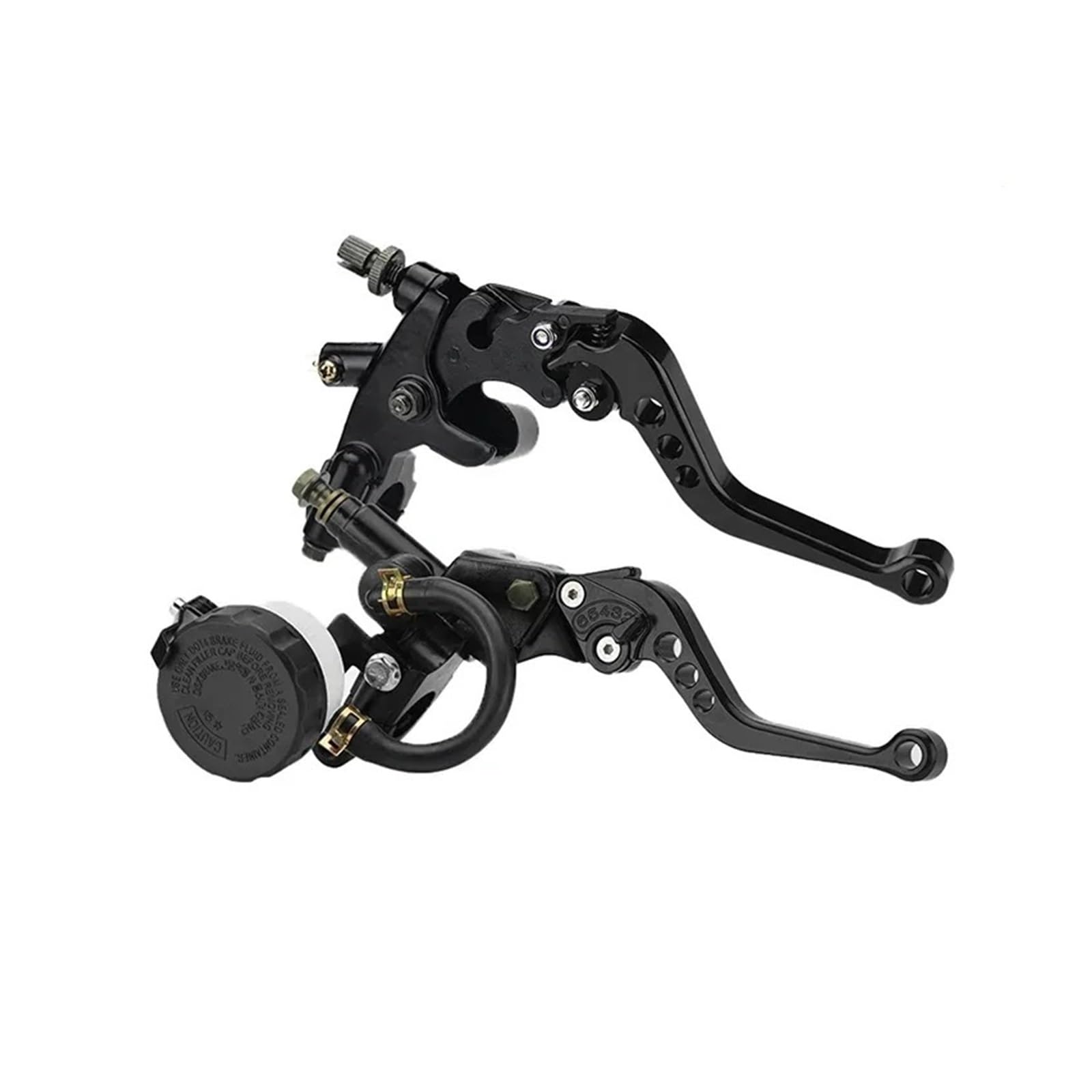 Leva frizione freno moto Leva della pompa freno frizione idraulica universale da 7/8" 22mm in alluminio CNC per cilindro principale per moto(Nero)