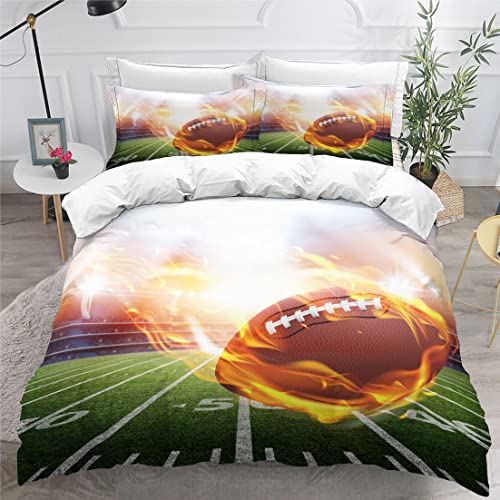 Parure de lit rugby en microfibre avec housse de couette 200x200