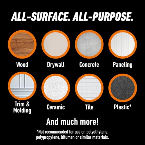 Image of Gorilla Max Strength Construction Adhesive, 9 oz Cartridge (Pack of 3), Clear, Waterproof Gap-Filling Formula for Wood Metal Tile Stone Glass Mirror Indoor Outdoor, Paintable Sandable