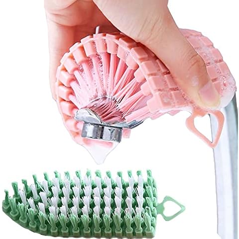 PBQOA 2 Pcs Bendable Cleaning Brush Flexible Home Kitchen Scrub Brushes Cleaner Grip Scrubbing Corners Cleaning Brushes for Household Bathroom Use Cover