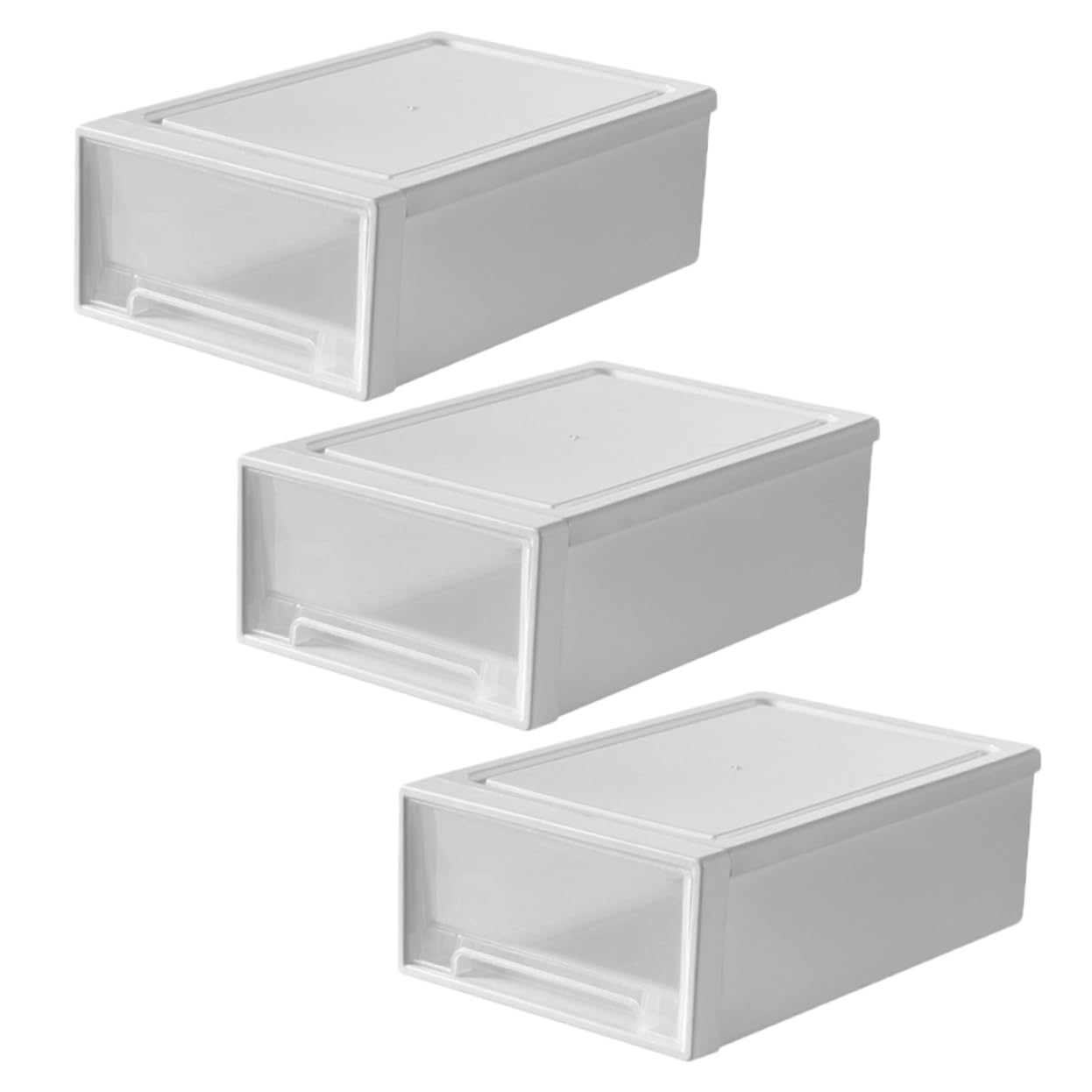 Organisateur de Bureau à 3 Tiroirs Empilables en PP, Boîte de Rangement Multi-Usages Grosse Capacité pour Maquillage et Accessoires de Bureau