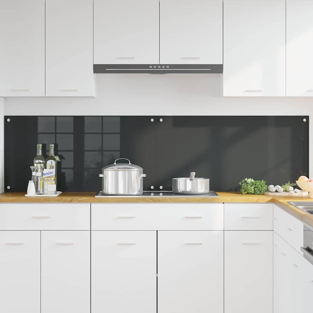 Generisch Küchenrückwand 2 pcs Dunkelgrau 100 x 50 cm Gehärtetes Glas,Heim Garten,Küche Esszimmer,Küchenhelfer -utensilien-3415468